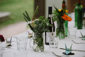 Wedding tablescape natural greenery