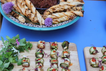 Vegan and vegetarian wedding catering food platters