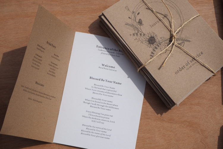 Brown recycled paper wedding stationary by Eco Park Press